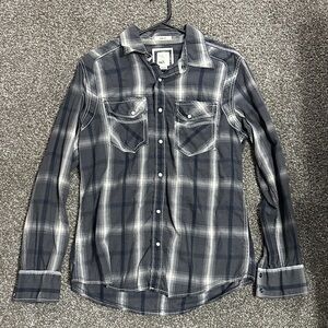 BKE Men's Slim Fit Plaid Button-Up Shirt